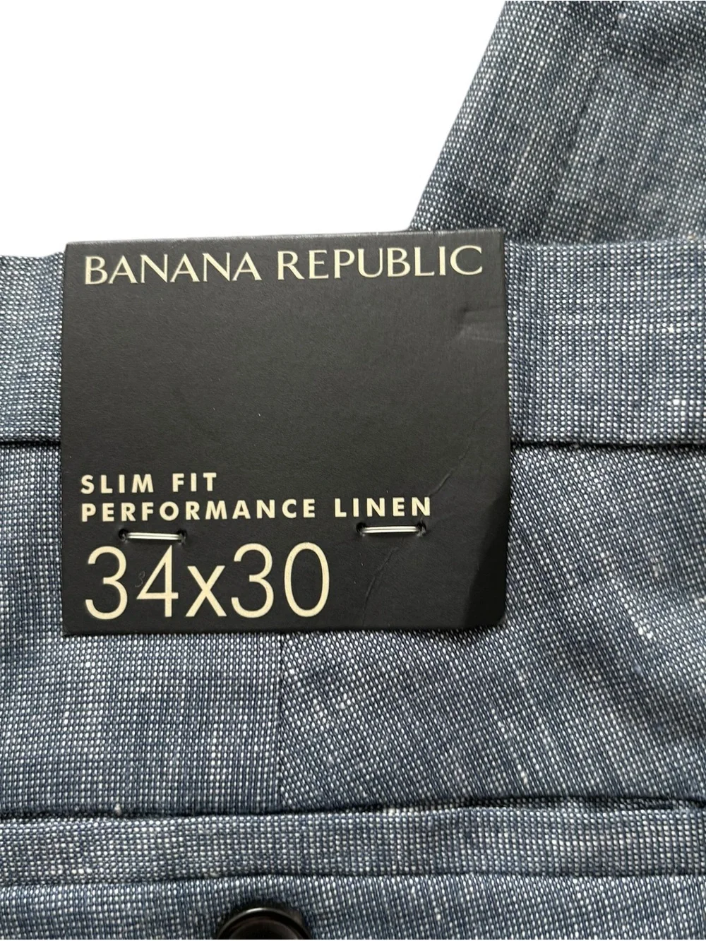 Banana Republic Men’s Blue Performance Linen Blend Pants Basket Weave Blue 34x30